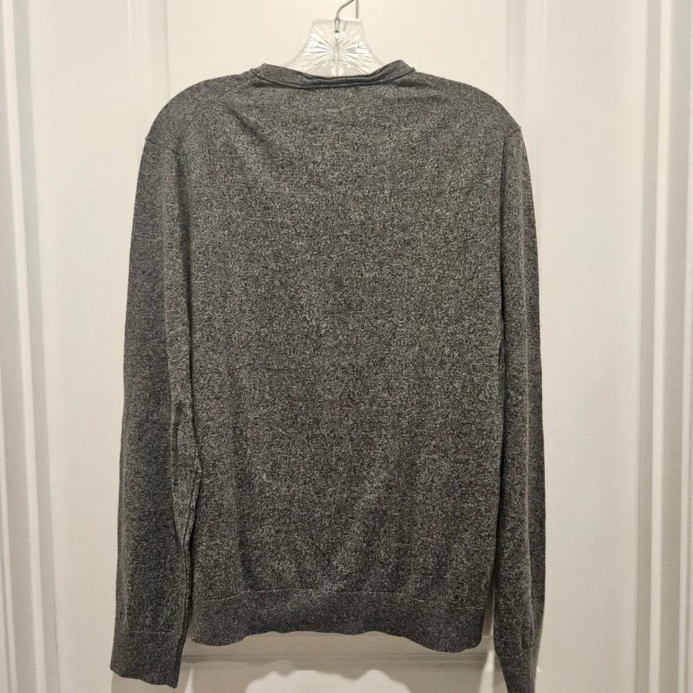 Banana Republic Sweater Mens M Grey Pima Cotton Cashmere Crew Neck Long Sleeve